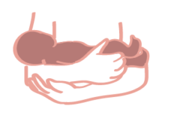 Illustration ein getragenes baby
